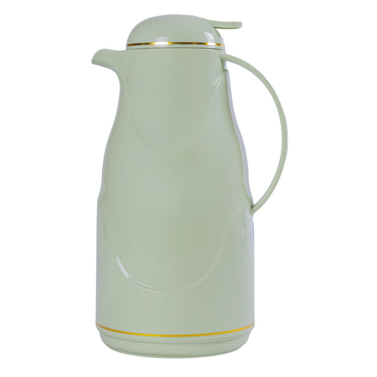 Termos, Naimeed D6430, pentru bauturi reci sau calde, Sticla si ABS, 1.4L, Verde, 145x320x190mm