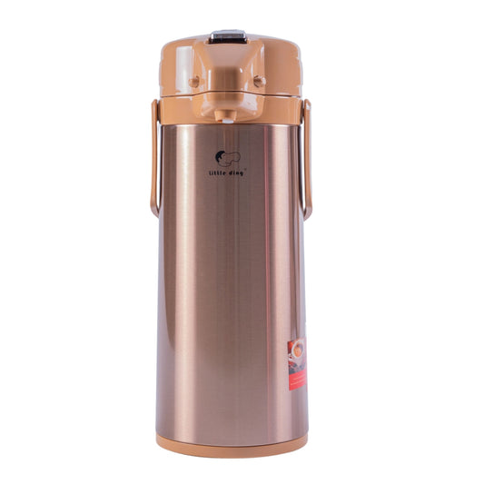 Termos, Naimeed D6439, pentru bauturi reci sau calde, Sticla si ABS, 2.5L, Maro, 170x400x220mm