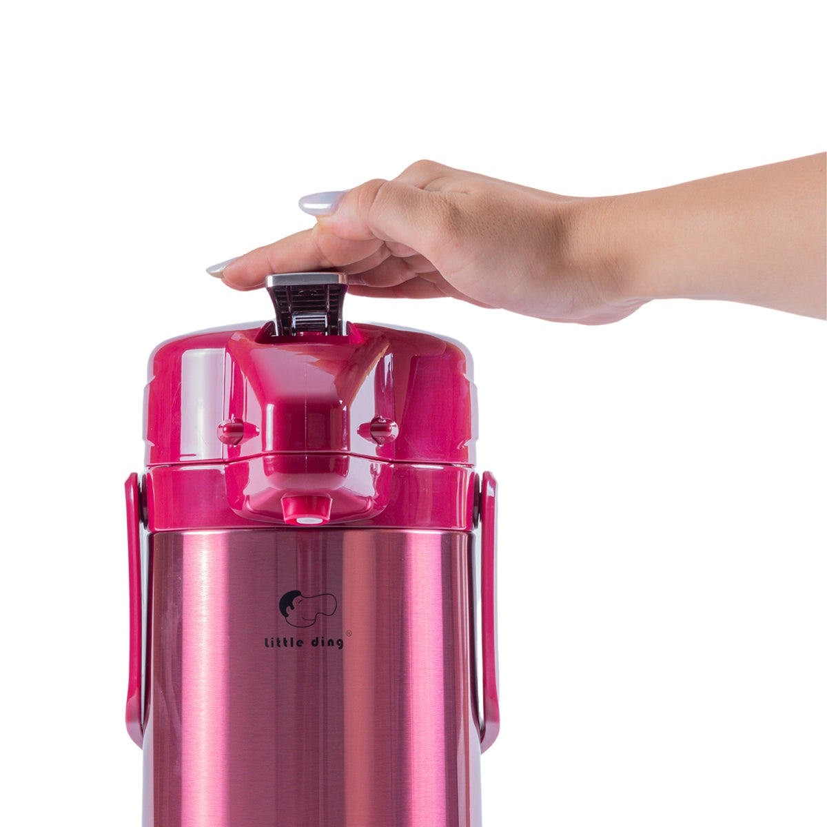 Termos, Naimeed D6439, pentru bauturi reci sau calde, Sticla si ABS, 2.5L, Rosu, 170x400x220mm