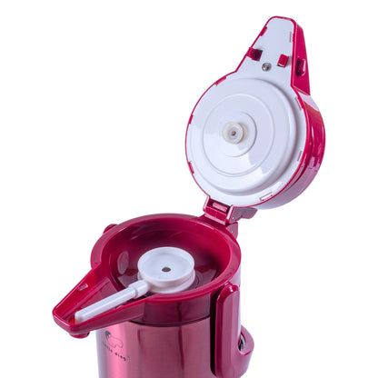 Termos, Naimeed D6439, pentru bauturi reci sau calde, Sticla si ABS, 2.5L, Rosu, 170x400x220mm