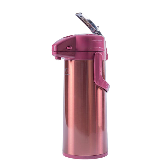 Termos, Naimeed D6439, pentru bauturi reci sau calde, Sticla si ABS, 2.5L, Visiniu, 170x400x220mm