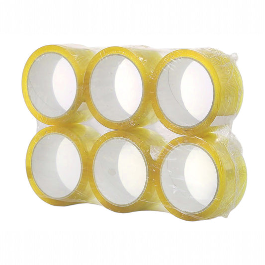 Banda adeziva, de tip scotch, 6 buc/set, Naimeed D6453, 100mx4.5cmx52μm, Galben transparent