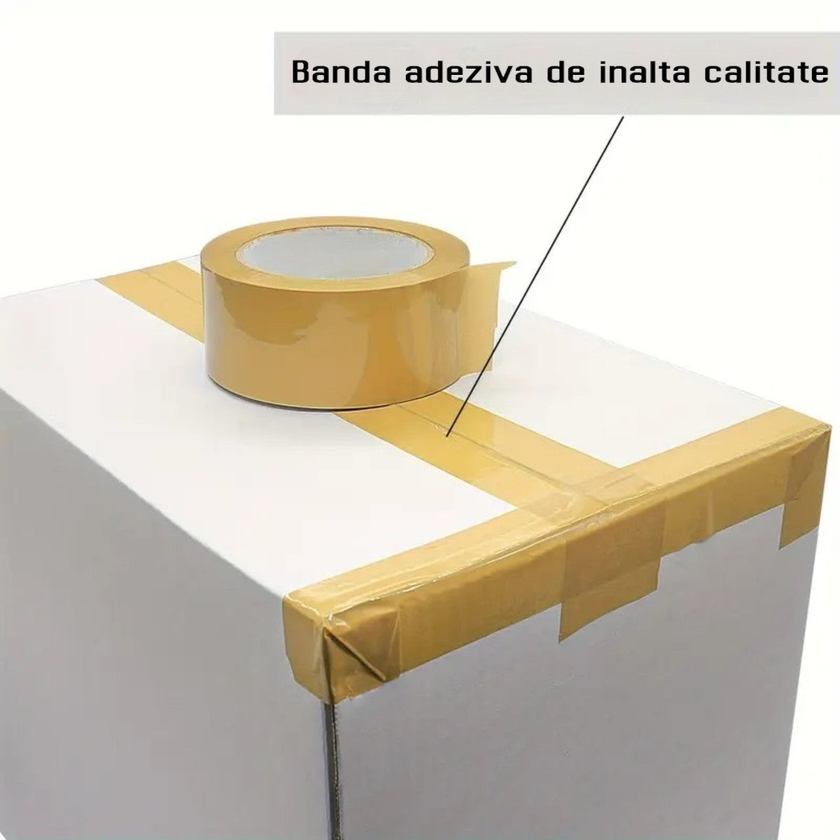 Banda adeziva, de tip scotch, 6 buc/set, Naimeed D6452, 100mx4.5cmx52μm, Maro transparent
