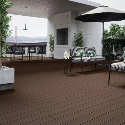 Pardoseala decking terasa din compozit WPC, Naimeed D7484, 280x14x2.5cm, Maro deschis