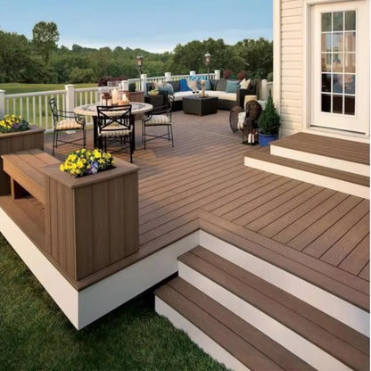 Pardoseala decking terasa din compozit WPC,  Naimeed D6463, 290x14.6x2.5cm, Maro inchis