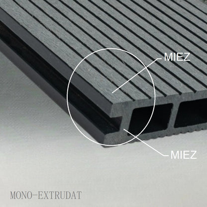 Pardoseala decking terasa din compozit WPC, Naimeed D6464, 290x14.6x2.5cm, Gri