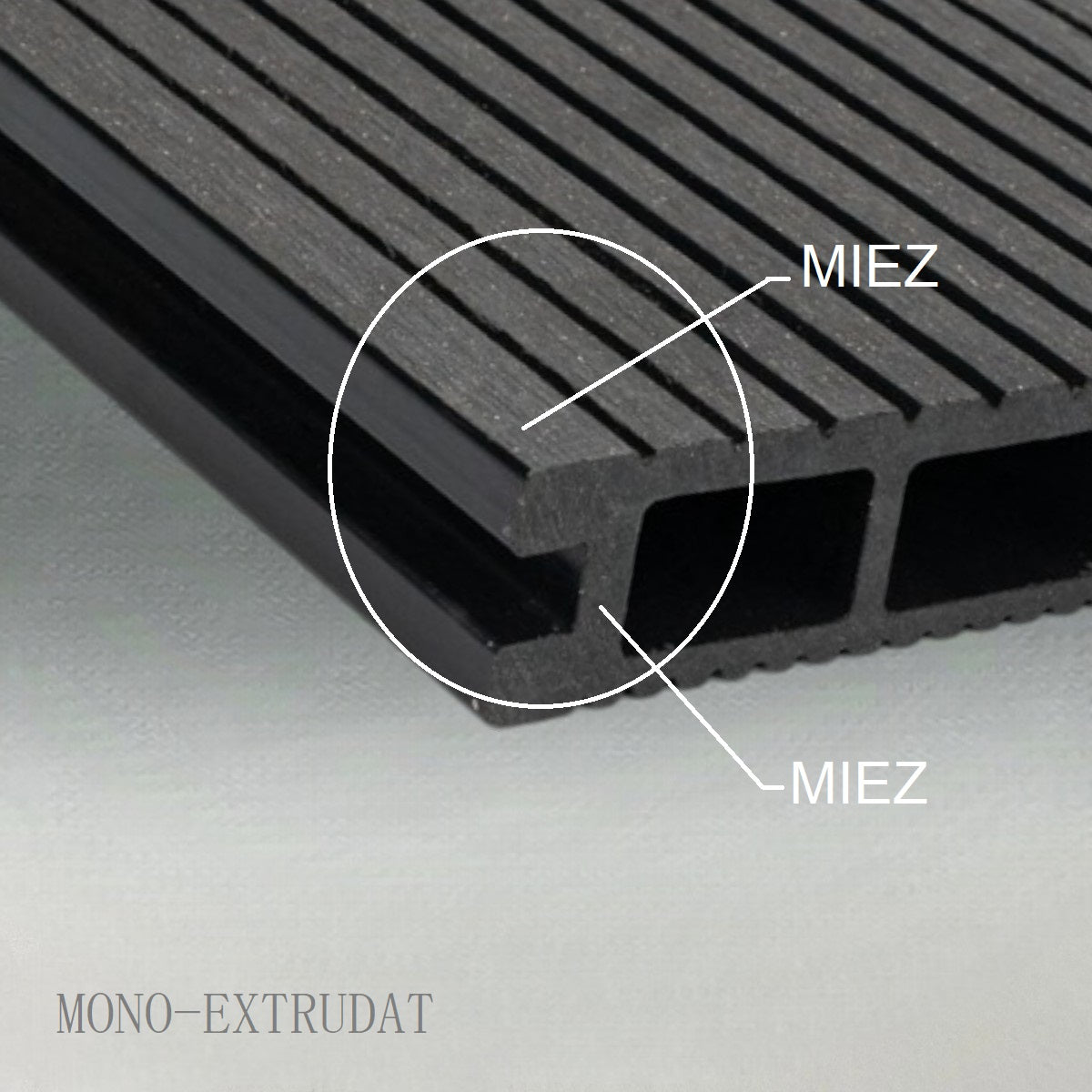 Pardoseala decking terasa din compozit WPC, Naimeed D6465, 290x14.6x2.5cm, Negru