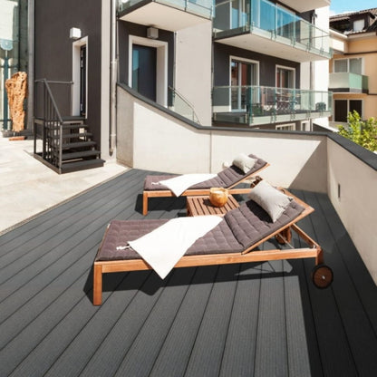 Pardoseala decking terasa din compozit WPC, Naimeed D6465, 290x14.6x2.5cm, Negru