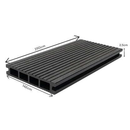 Pardoseala decking terasa din compozit WPC, Naimeed D6465, 290x14.6x2.5cm, Negru