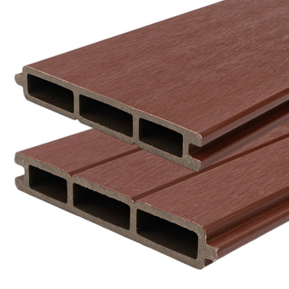 Placa de gard 3D, din compozit de lemn si plastic WPC, Naimeed D6472, 180x15,5x2.4cm, Visiniu