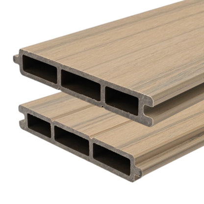 Placa de gard 3D, din compozit de lemn si plastic WPC, Naimeed D6473, 180x15,5x2.4cm, Crem