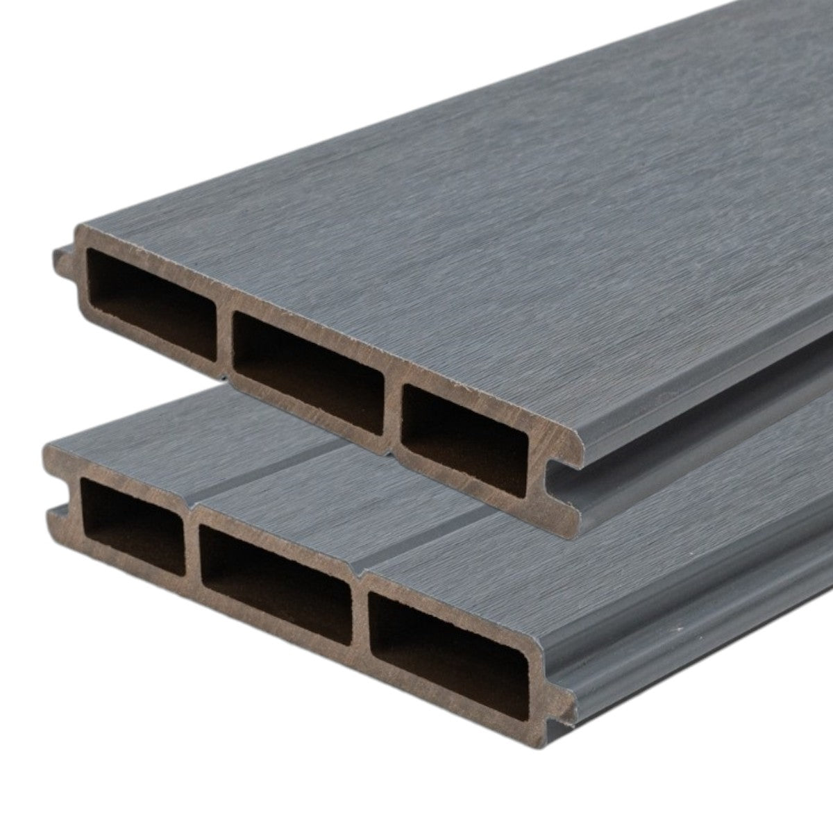 Placa de gard 3D, din compozit de lemn si plastic WPC, Naimeed D6474, 180x15,5x2.4cm, Gri