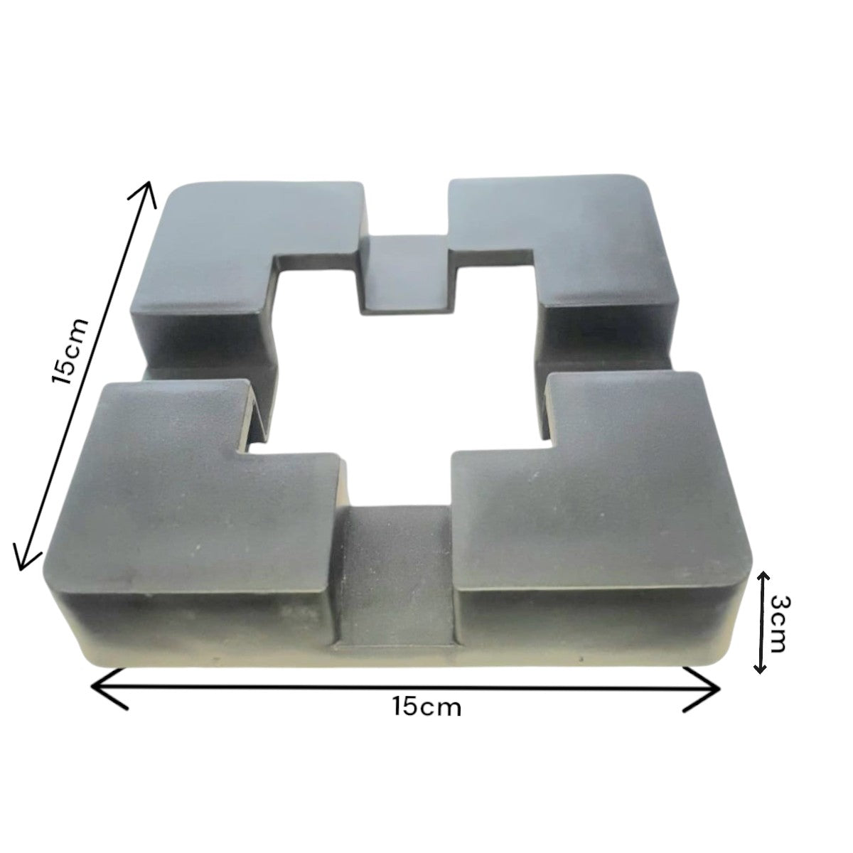 Capac mascare stalp, plastic, Naimeed D6477, 15x15x3 cm, Gri