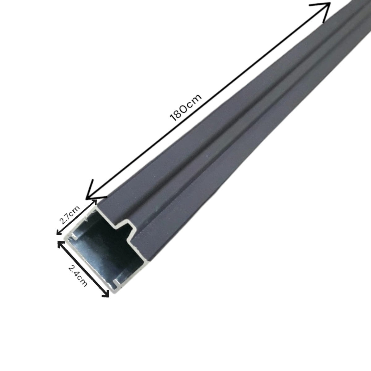 Sina gard, aluminiu, Naimeed D6478, 180x2.7x2.4 cm, Negru