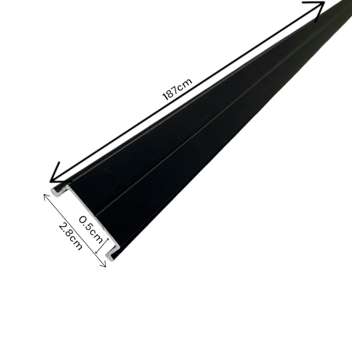 Profil inchidere stalp, aluminiu, Naimeed D6480, 187x2.8x0.5 cm, Negru