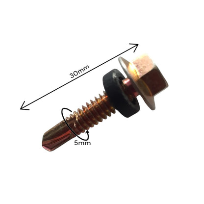 Surub pentru fixarea suportului de Sina de Stalp, fier zincat, Naimeed D6482, 30x5 mm, Auriu