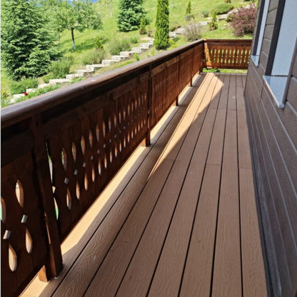 Pardoseala decking terasa din compozit WPC, Naimeed D6483, rezistenta sporita, 290x14x2.5cm, Caramiziu