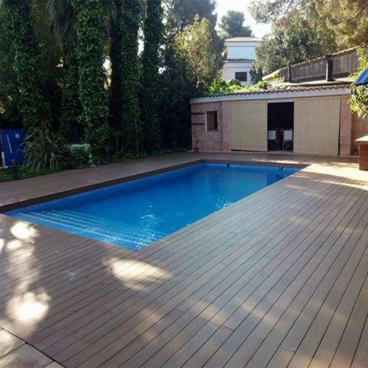 Pardoseala decking terasa din compozit WPC, Naimeed D6483, rezistenta sporita, 290x14x2.5cm, Caramiziu