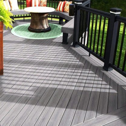 Pardoseala decking terasa din compozit WPC, Naimeed D7489, rezistenta sporita, 280x14x2.3cm, Cenusiu