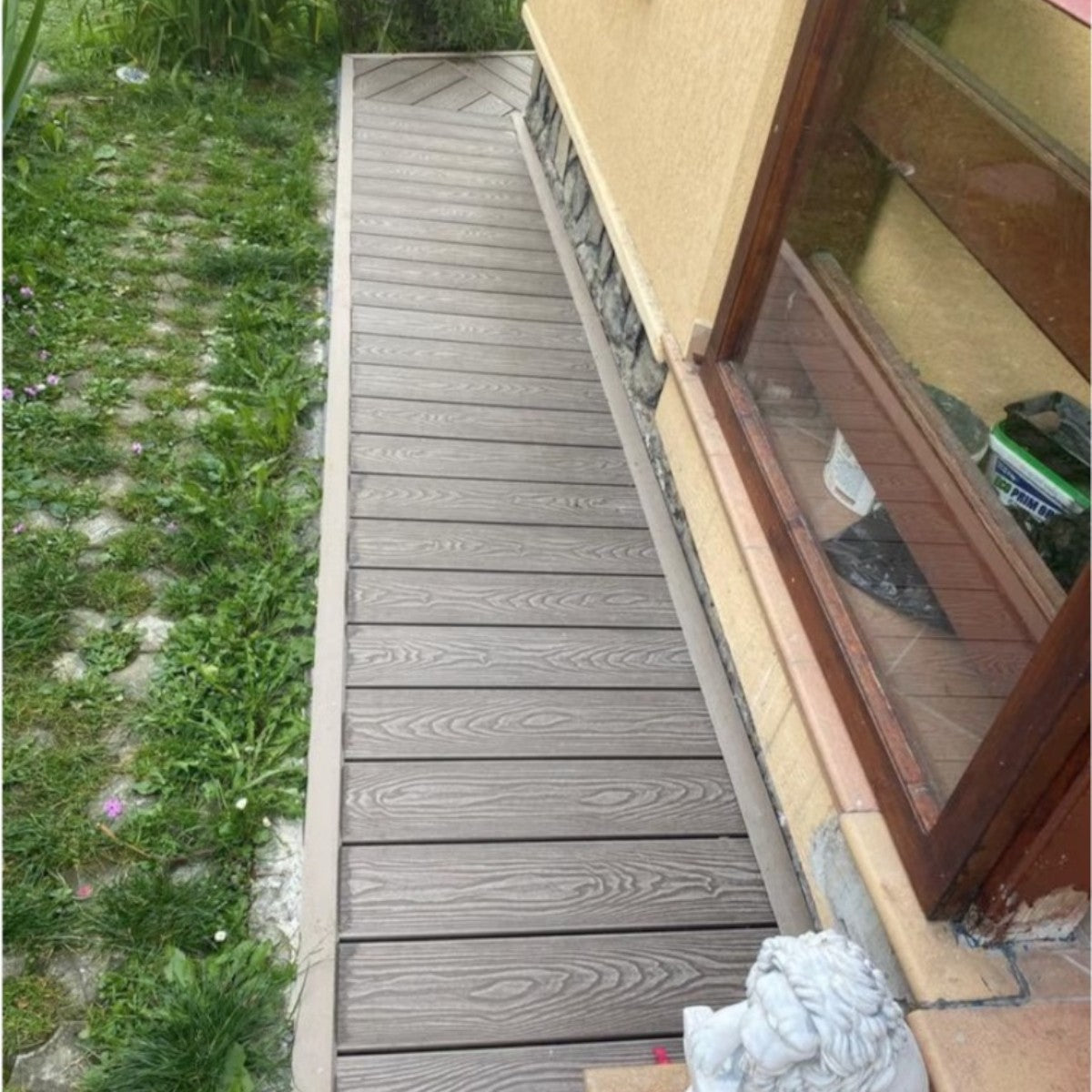 Pardoseala decking terasa din compozit WPC, Naimeed D7522, rezistenta sporita, 280x14x2.5cm, Maro roscat