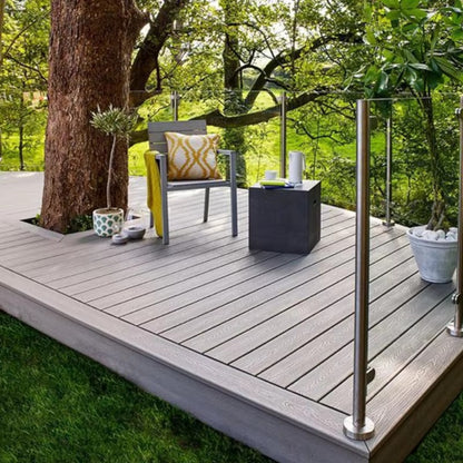 Pardoseala decking terasa din compozit WPC, Naimeed D7522, rezistenta sporita, 280x14x2.5cm, Maro roscat