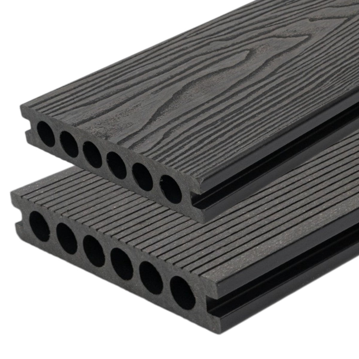 Pardoseala decking terasa din compozit WPC, Naimeed D6485, rezistenta sporita, 290x14x2.5cm, Negru