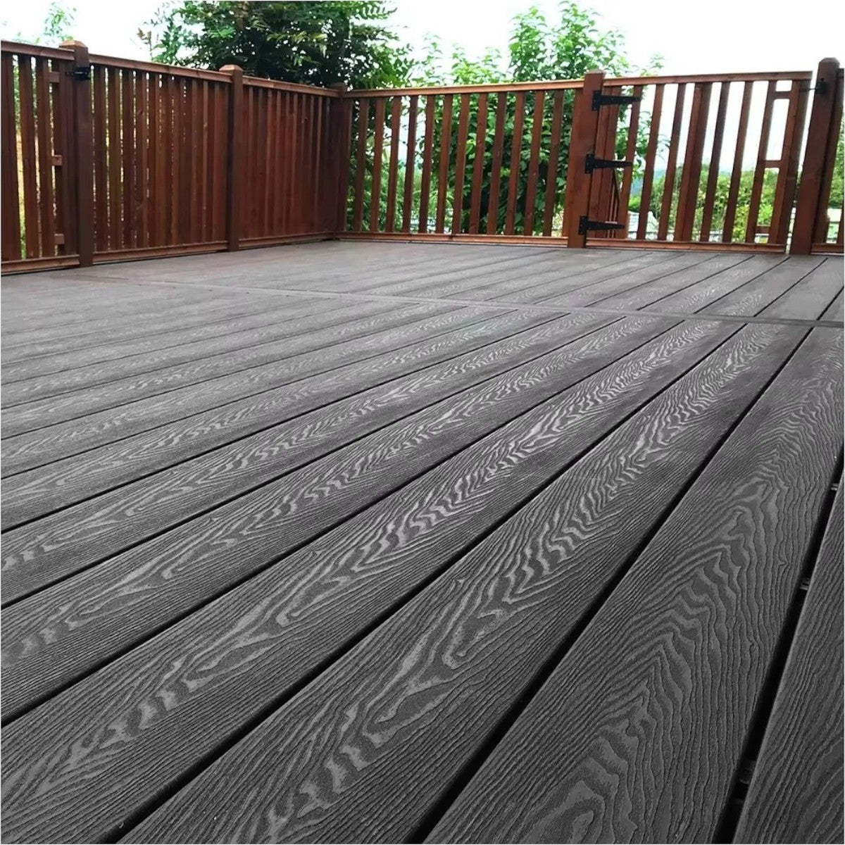 Pardoseala decking terasa din compozit WPC, Naimeed D6485, rezistenta sporita, 290x14x2.5cm, Negru