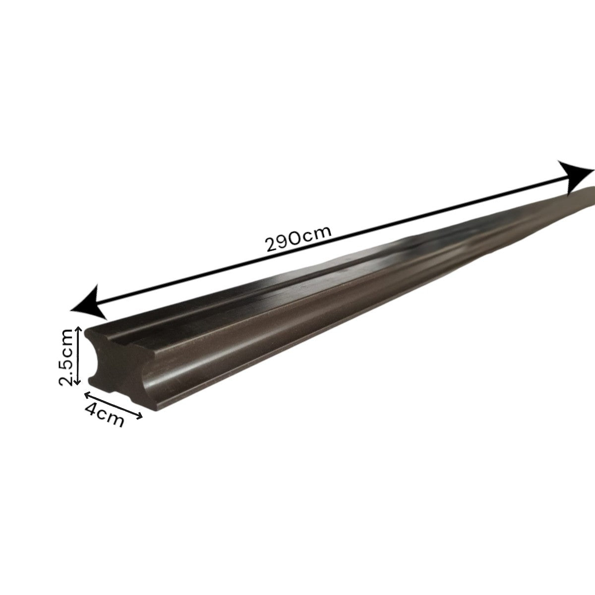 Grinda montaj deck plina, WPC, Naimeed D6487/D6470, 290x4x2.5 cm, Maro inchis