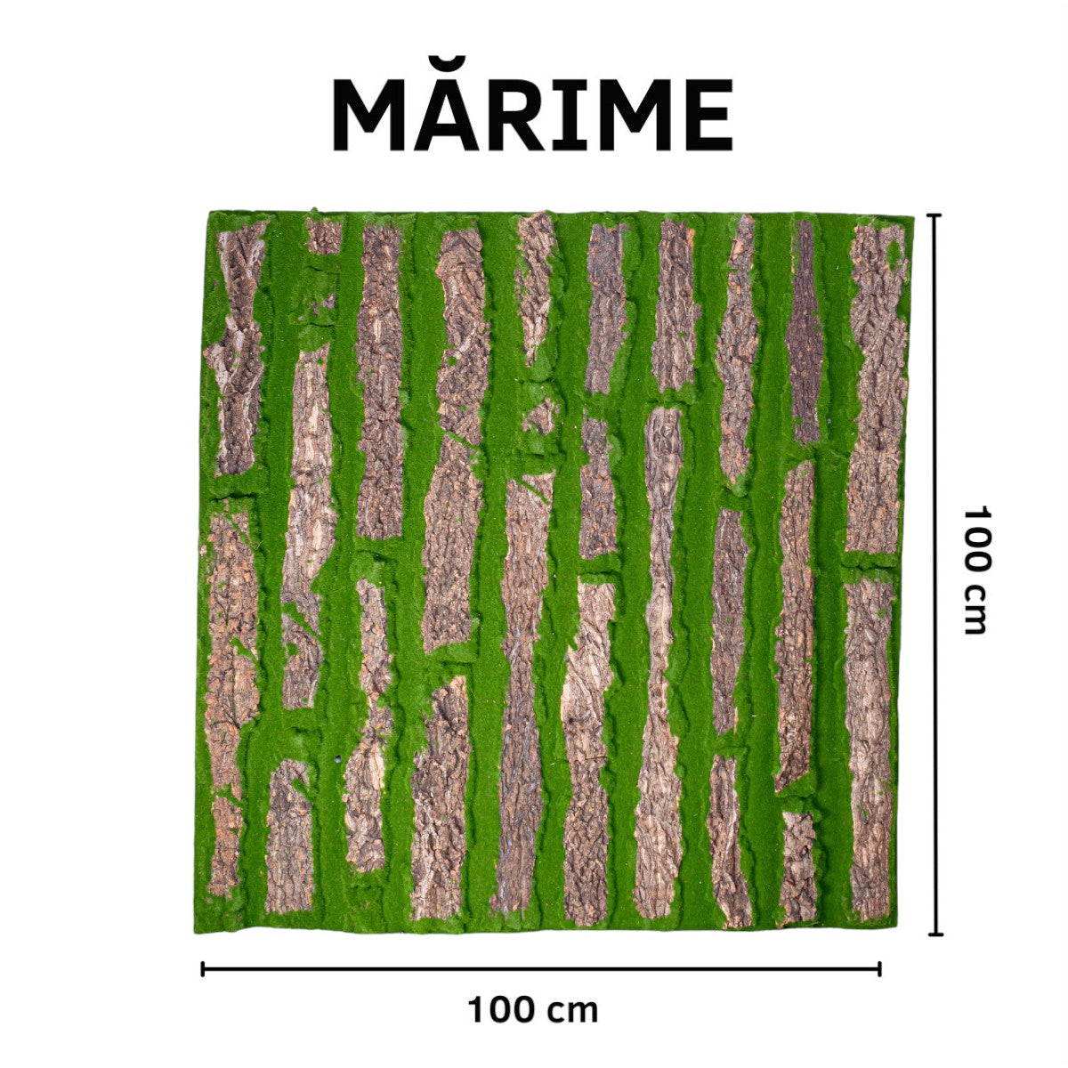 Covor muschi artificial de padure, Naimeed D6534, pentru decorare interioara sau exterioara, Verde, 1000x1000x20mm