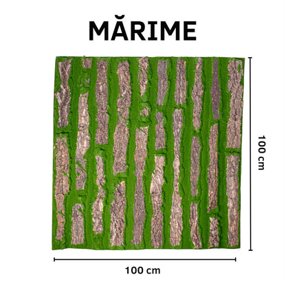Covor muschi artificial de padure, Naimeed D6534, pentru decorare interioara sau exterioara, Verde, 1000x1000x20mm