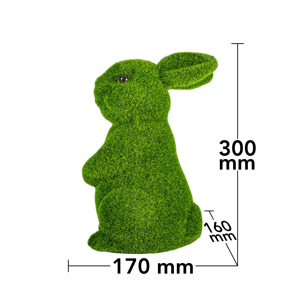 Figurina din iarba artificiala, Naimeed D6537, Iepuras, Verde, 30 cm