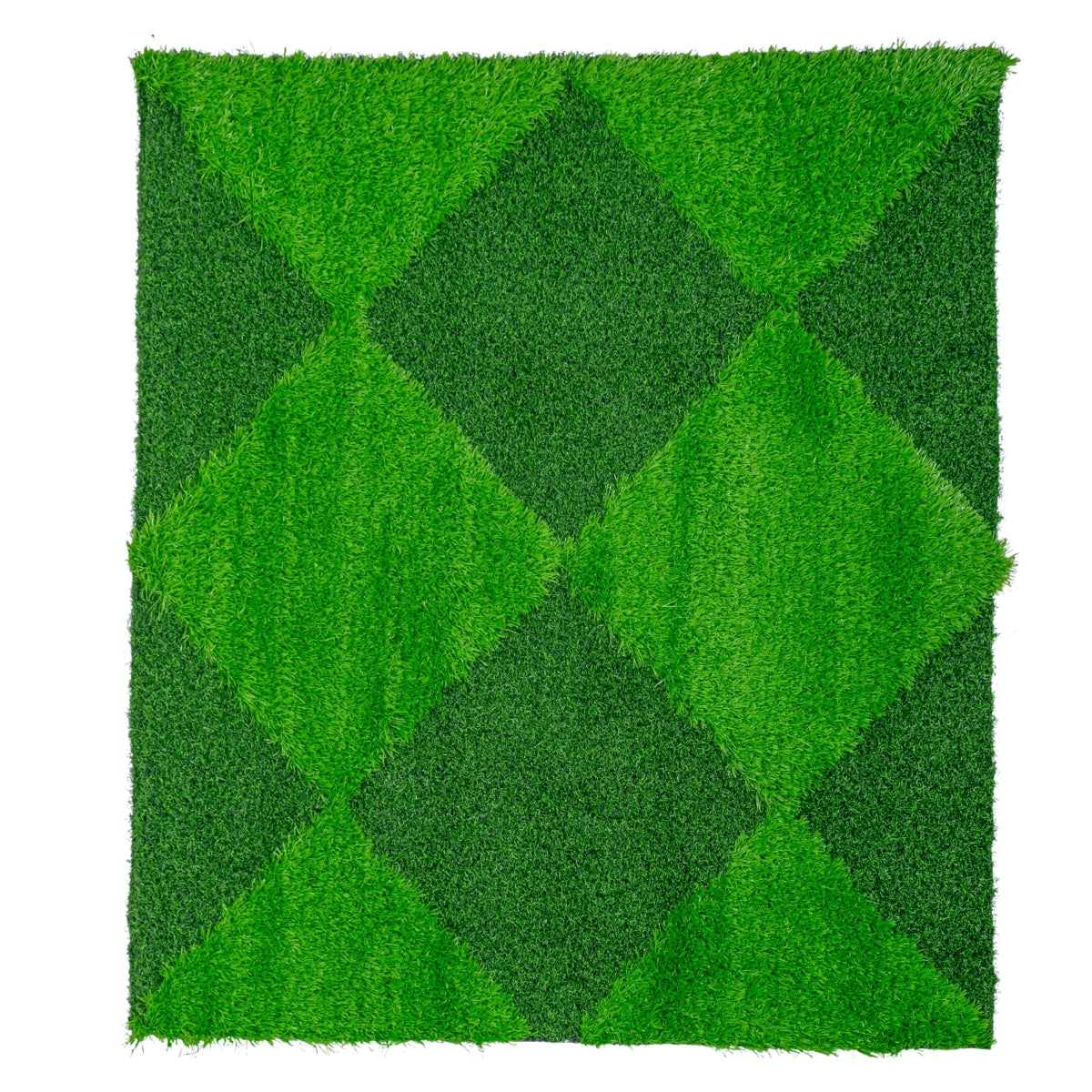 Covor gazon artificial, Naimeed D6543, model romburi,  pentru decorare interioara sau exterioara, Verde, 1000x900x30mm