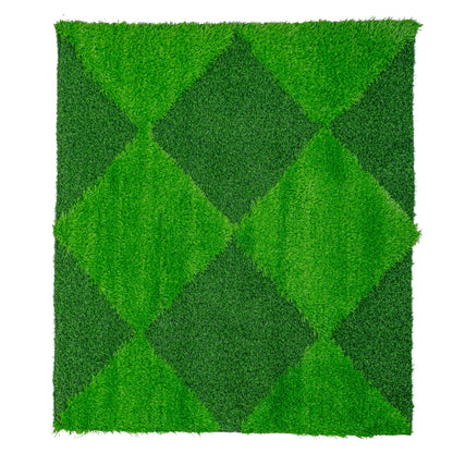 Covor gazon artificial, Naimeed D6543, model romburi,  pentru decorare interioara sau exterioara, Verde, 1000x900x30mm