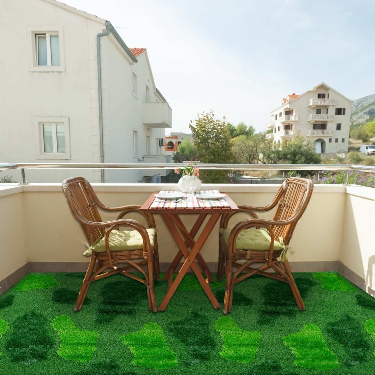 Covor gazon artificial, Naimeed D6544,  pentru decorare interioara sau exterioara, Verde, 1000x900x20mm