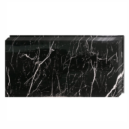 Set 6 panouri decorative, Naimeed D6573, Autoadeziv, aspect lucios, suprafata acoperita 1.08 mp, 30x60 cm, Negru