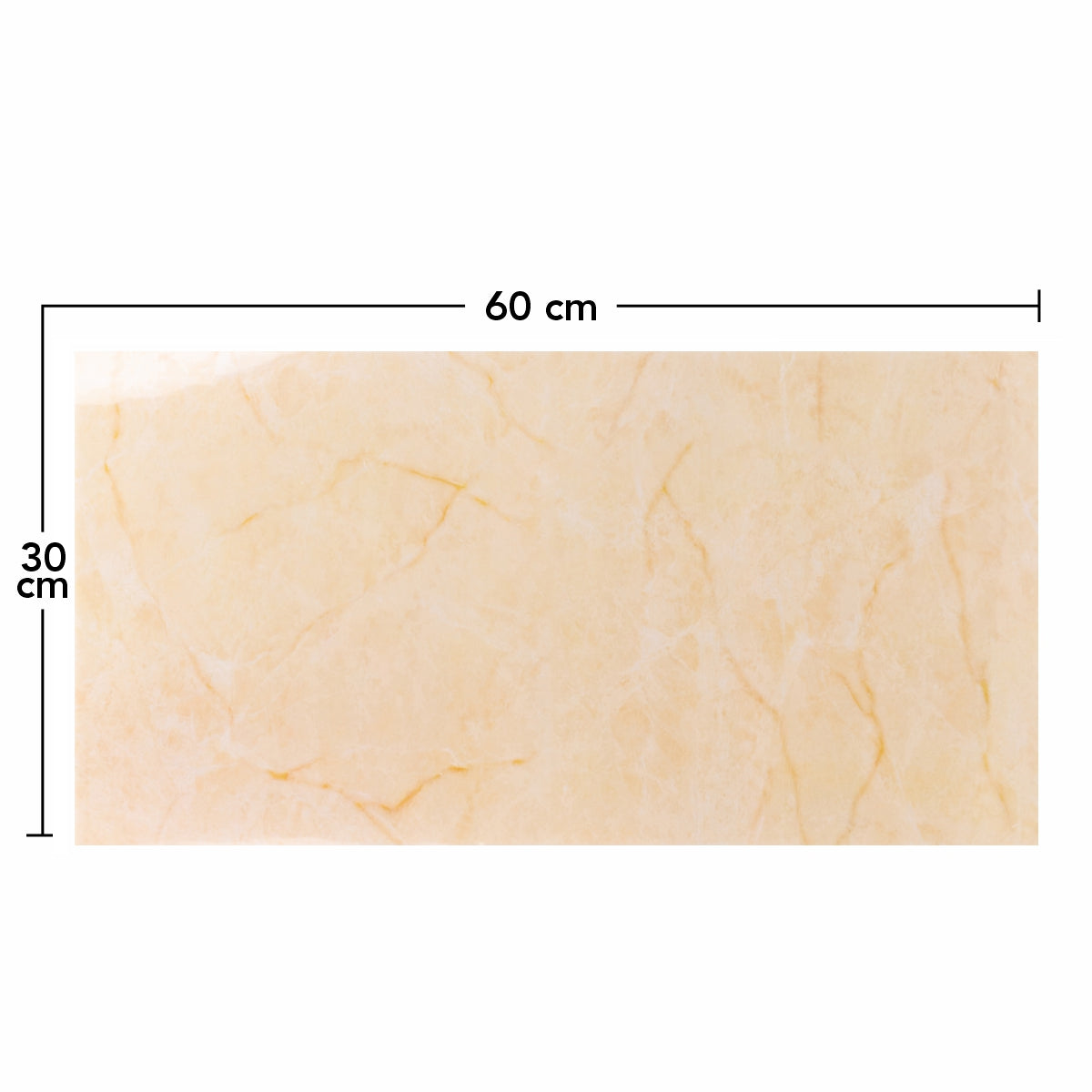 Set 6 panouri decorative, Naimeed D6574, Autoadeziv, aspect lucios, suprafata acoperita 1.08 mp, 30x60 cm, Crem