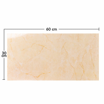 Set 6 panouri decorative, Naimeed D6574, Autoadeziv, aspect lucios, suprafata acoperita 1.08 mp, 30x60 cm, Crem