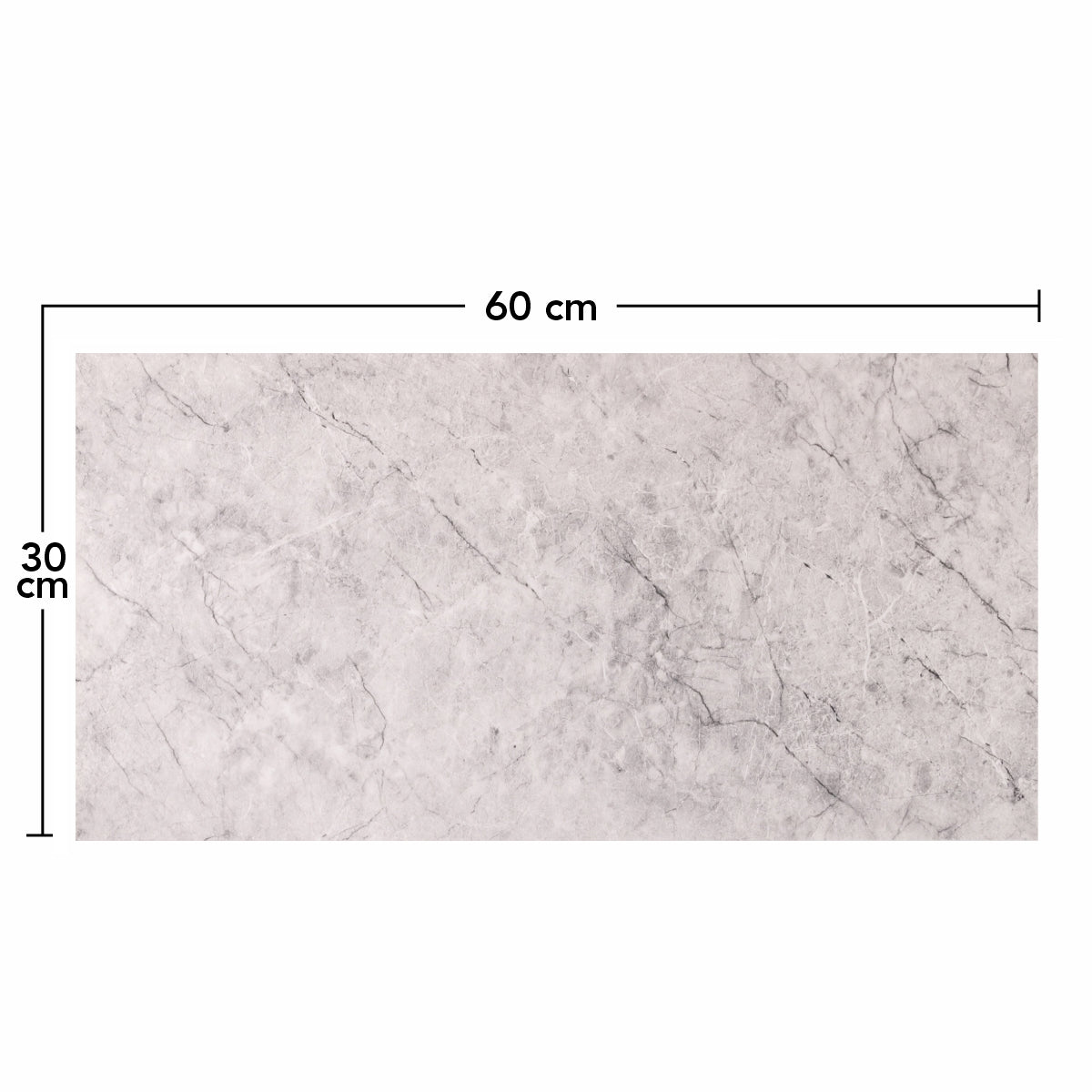 Set 6 panouri decorative, Naimeed D6577, Autoadeziv, aspect mat, suprafata acoperita 1.08 mp, 30x60 cm, Gri