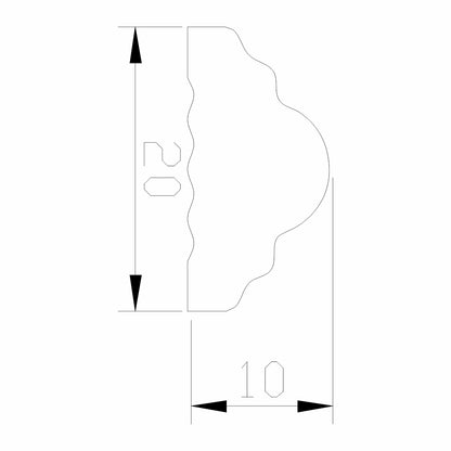 Set 5 Bagheta decorativa, polimer rigid, Naimeed D6690, Alb, 230x2x1cm