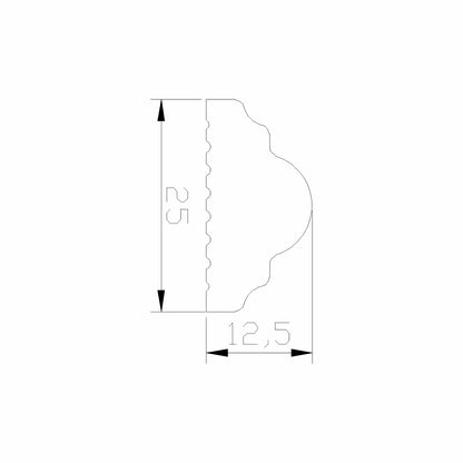 Set 5 Bagheta decorativa, polimer rigid, Naimeed D6691, Alb, 230x2.5x1.25cm