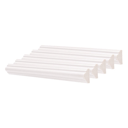 Set 5 Bagheta decorativa, polimer rigid, Naimeed D6691, Alb, 230x2.5x1.25cm