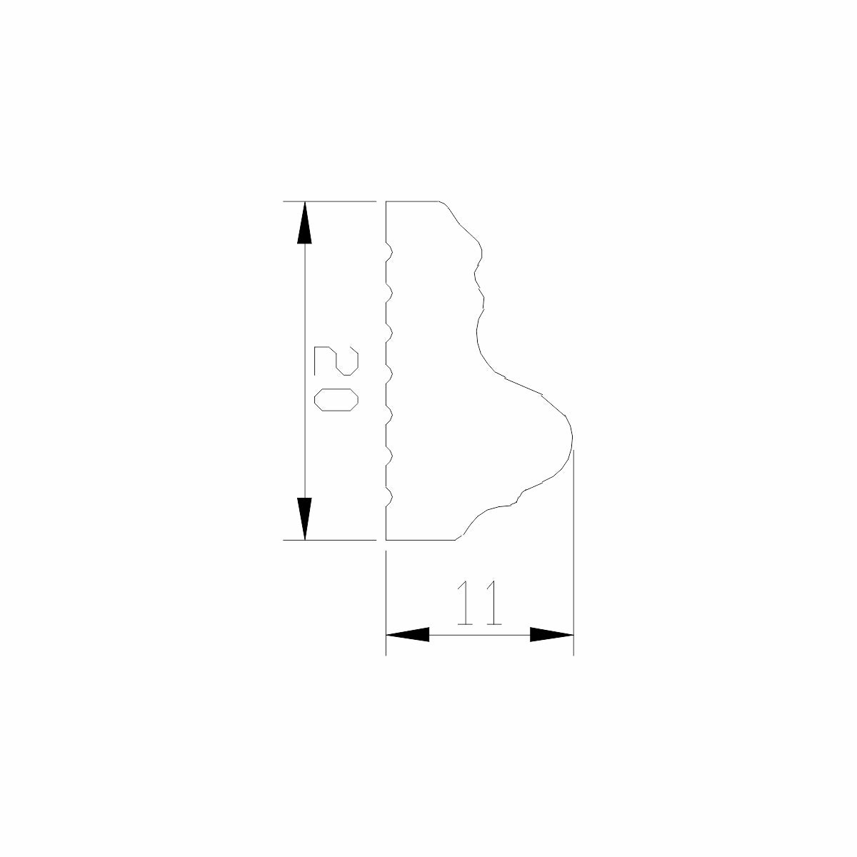 Set 5 Bagheta decorativa, polimer rigid, Naimeed D6692, Alb, 230x2x1.1cm