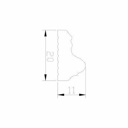 Set 5 Bagheta decorativa, polimer rigid, Naimeed D6692, Alb, 230x2x1.1cm