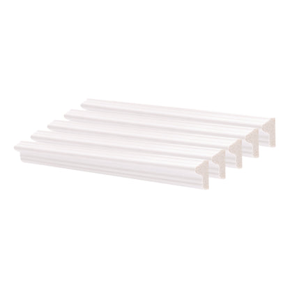 Set 5 Bagheta decorativa, polimer rigid, Naimeed D6692, Alb, 230x2x1.1cm