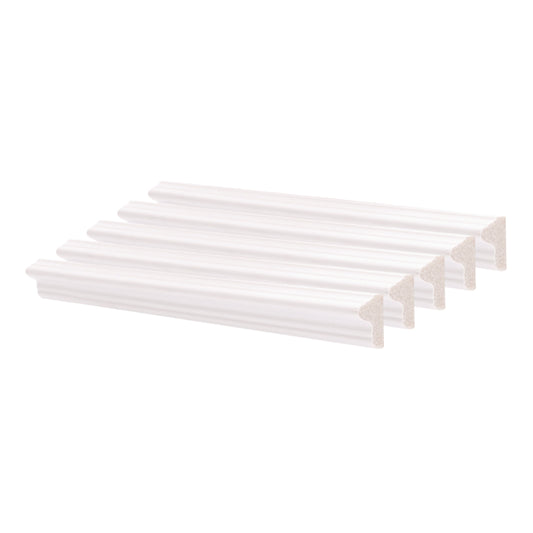 Set 5 Bagheta decorativa, polimer rigid, Naimeed D6692, Alb, 230x2x1.1cm