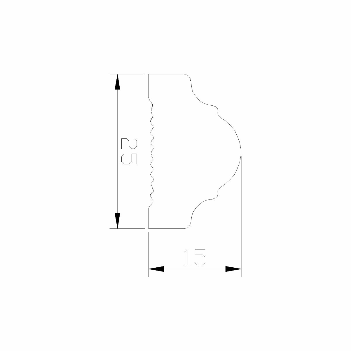 Set 5 Bagheta decorativa, polimer rigid, Naimeed D6694, Alb, 230x2.5x1.5cm