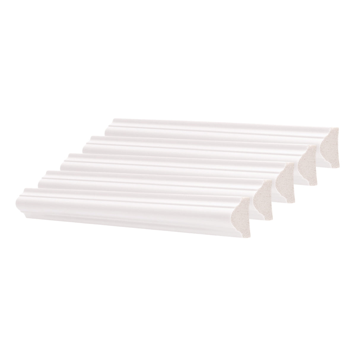 Set 5 Bagheta decorativa, polimer rigid, Naimeed D6694, Alb, 230x2.5x1.5cm