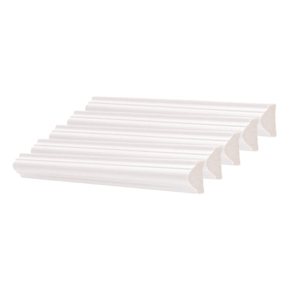 Set 5 Bagheta decorativa, polimer rigid, Naimeed D6694, Alb, 230x2.5x1.5cm