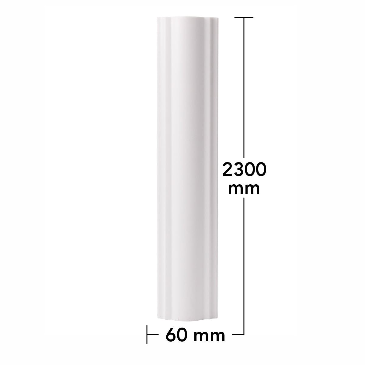 Set 5 Bagheta decorativa, polimer rigid, Naimeed D6696, Alb, 230x6x2.1cm