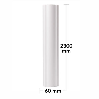 Set 5 Bagheta decorativa, polimer rigid, Naimeed D6696, Alb, 230x6x2.1cm